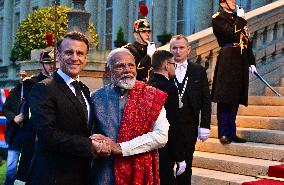 President Macron And Indian PM Modi At Franco-Indian Economic Forum Closing - Paris