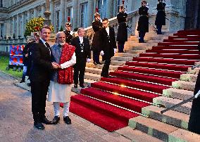 President Macron And Indian PM Modi At Franco-Indian Economic Forum Closing - Paris