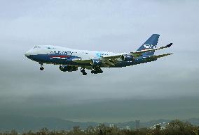 Silk Way West Airlines Boeing 747 landing at Barcelona airport