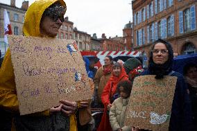 RESF And Others Gather In Front Of The Prefecture Of Occitania For Undocumented Children