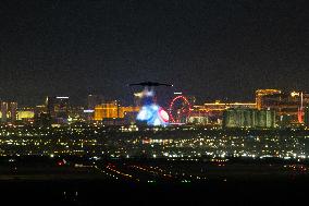 US Air Force B2 Stealth Bomber Flys Over Las Vegas, Nevada.