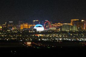 US Air Force B2 Stealth Bomber Flys Over Las Vegas, Nevada.