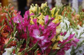 Flower Market Ahead Of Valentine's Day