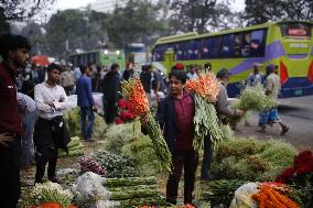 Flower Market Ahead Of Valentine's Day