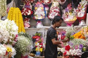 Flower Market Ahead Of Valentine's Day