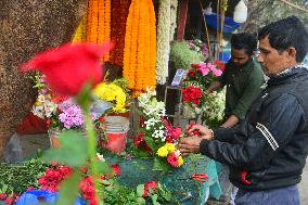 Valentines Day Eve Flower Selling