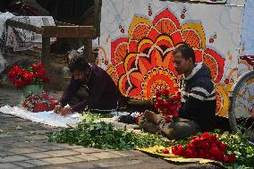 Valentines Day Eve Flower Selling