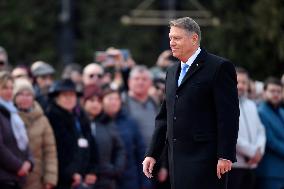 BUCHAREST: Romanian President Klaus Iohannis - Resignation Farwell Ceremony