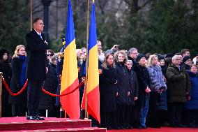 BUCHAREST: Romanian President Klaus Iohannis - Resignation Farwell Ceremony