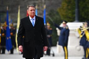 BUCHAREST: Romanian President Klaus Iohannis - Resignation Farwell Ceremony