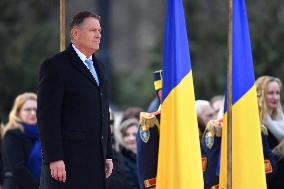 BUCHAREST: Romanian President Klaus Iohannis - Resignation Farwell Ceremony