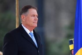 BUCHAREST: Romanian President Klaus Iohannis - Resignation Farwell Ceremony