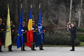 BUCHAREST: Romanian President Klaus Iohannis - Resignation Farwell Ceremony