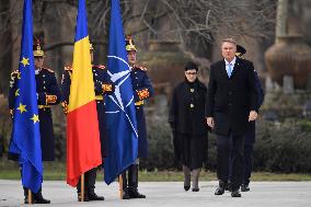 BUCHAREST: Romanian President Klaus Iohannis - Resignation Farwell Ceremony