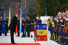 BUCHAREST: Romanian President Klaus Iohannis - Resignation Farwell Ceremony