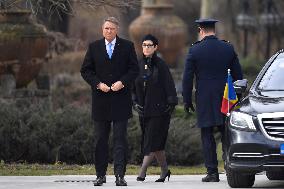 BUCHAREST: Romanian President Klaus Iohannis - Resignation Farwell Ceremony