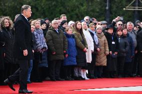 BUCHAREST: Romanian President Klaus Iohannis - Resignation Farwell Ceremony