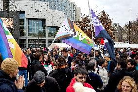 Video Game Industry Workers Protest Near Opera Bastille in Paris