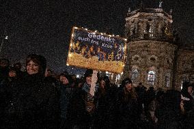 Protesters Rally Against Far-Right AfD in Dresden on WWII Bombing Anniversary