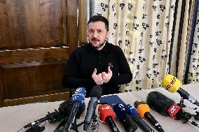 News conference of Ukrainian President Volodymyr Zelenskyy in Munich