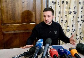 News conference of Ukrainian President Volodymyr Zelenskyy in Munich