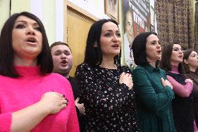 Rehearsal of Veryovka Ukrainian National Folk Choir in Kyiv
