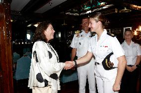 Princess Leonor arrives in Salvador de Bahia on the training ship Juan Sebastian Elcan