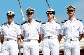 Princess Leonor arrives in Salvador de Bahia on the training ship Juan Sebastian Elcan