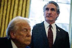 DC: U.S. President Trump Signs Executive Orders in the Oval Office