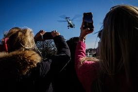 DC: U.S. President Trump Departs the White House