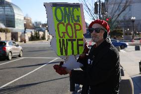 Washington DC Anti-DOGE Protest US Health and Human Services Offices