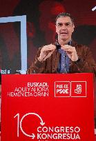 Pedro Sánchez attends the 10th Congress of the PSE-EE in San Sebastián