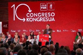 Pedro Sánchez attends the 10th Congress of the PSE-EE in San Sebastián