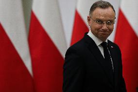 President Of Poland Andrzej Duda In Krakow