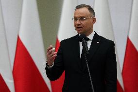 President Of Poland Andrzej Duda In Krakow