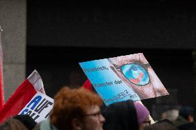 AFD Rally For Upcoming Election And Large Counter Protest Demostration In Duesseldorf