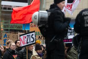 AFD Rally For Upcoming Election And Large Counter Protest Demostration In Duesseldorf