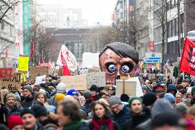 AFD Rally For Upcoming Election And Large Counter Protest Demostration In Duesseldorf