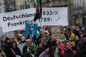 AFD Rally For Upcoming Election And Large Counter Protest Demostration In Duesseldorf