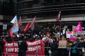 AFD Rally For Upcoming Election And Large Counter Protest Demostration In Duesseldorf