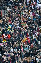 AFD Rally For Upcoming Election And Large Counter Protest Demostration In Duesseldorf