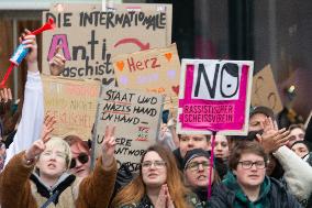 AFD Rally For Upcoming Election And Large Counter Protest Demostration In Duesseldorf