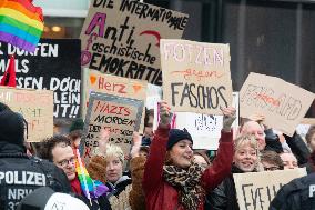 AFD Rally For Upcoming Election And Large Counter Protest Demostration In Duesseldorf