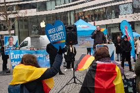 AFD Rally For Upcoming Election And Large Counter Protest Demostration In Duesseldorf