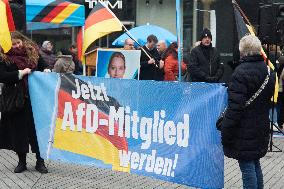 AFD Rally For Upcoming Election And Large Counter Protest Demostration In Duesseldorf