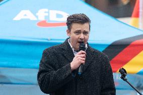 AFD Rally For Upcoming Election And Large Counter Protest Demostration In Duesseldorf