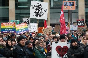 AFD Rally For Upcoming Election And Large Counter Protest Demostration In Duesseldorf