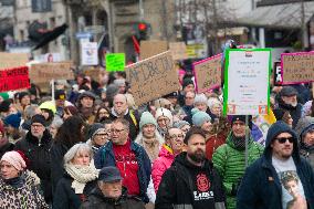 AFD Rally For Upcoming Election And Large Counter Protest Demostration In Duesseldorf