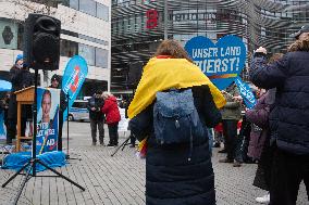 AFD Rally For Upcoming Election And Large Counter Protest Demostration In Duesseldorf