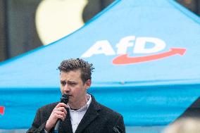 AFD Rally For Upcoming Election And Large Counter Protest Demostration In Duesseldorf